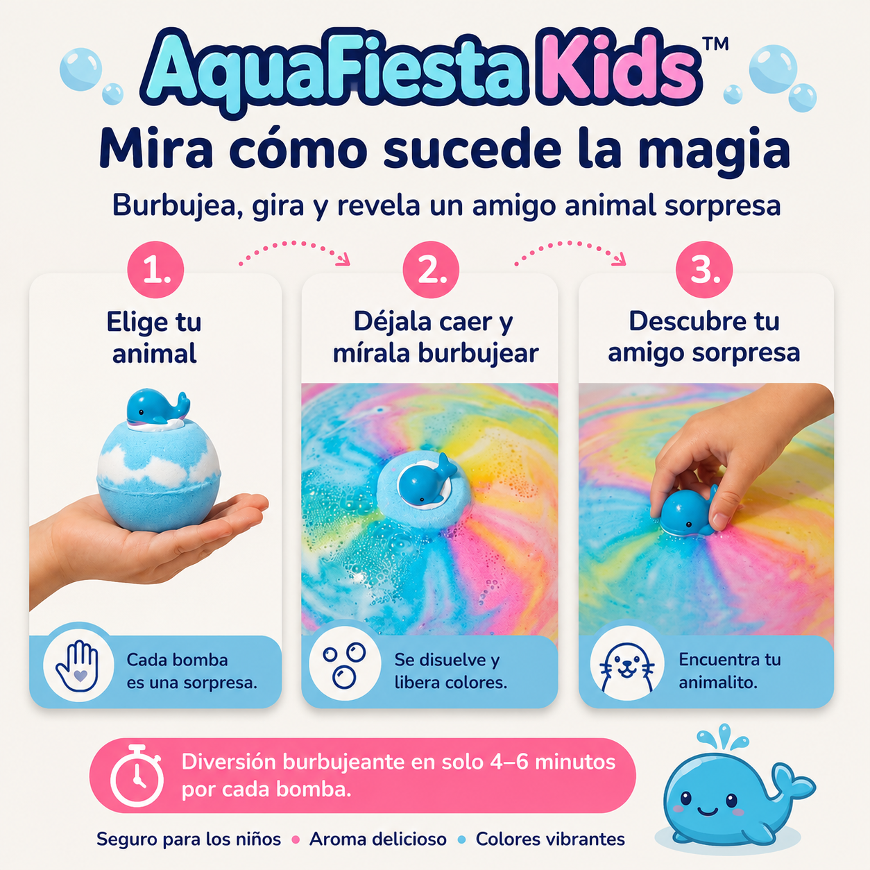 AquaFiesta Kids™ — La forma más divertida de hacer que los niños quieran bañarse