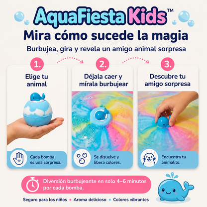 AquaFiesta Kids™ — La forma más divertida de hacer que los niños quieran bañarse