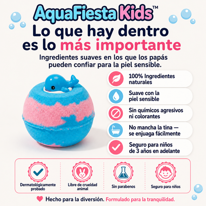 AquaFiesta Kids™ — La forma más divertida de hacer que los niños quieran bañarse