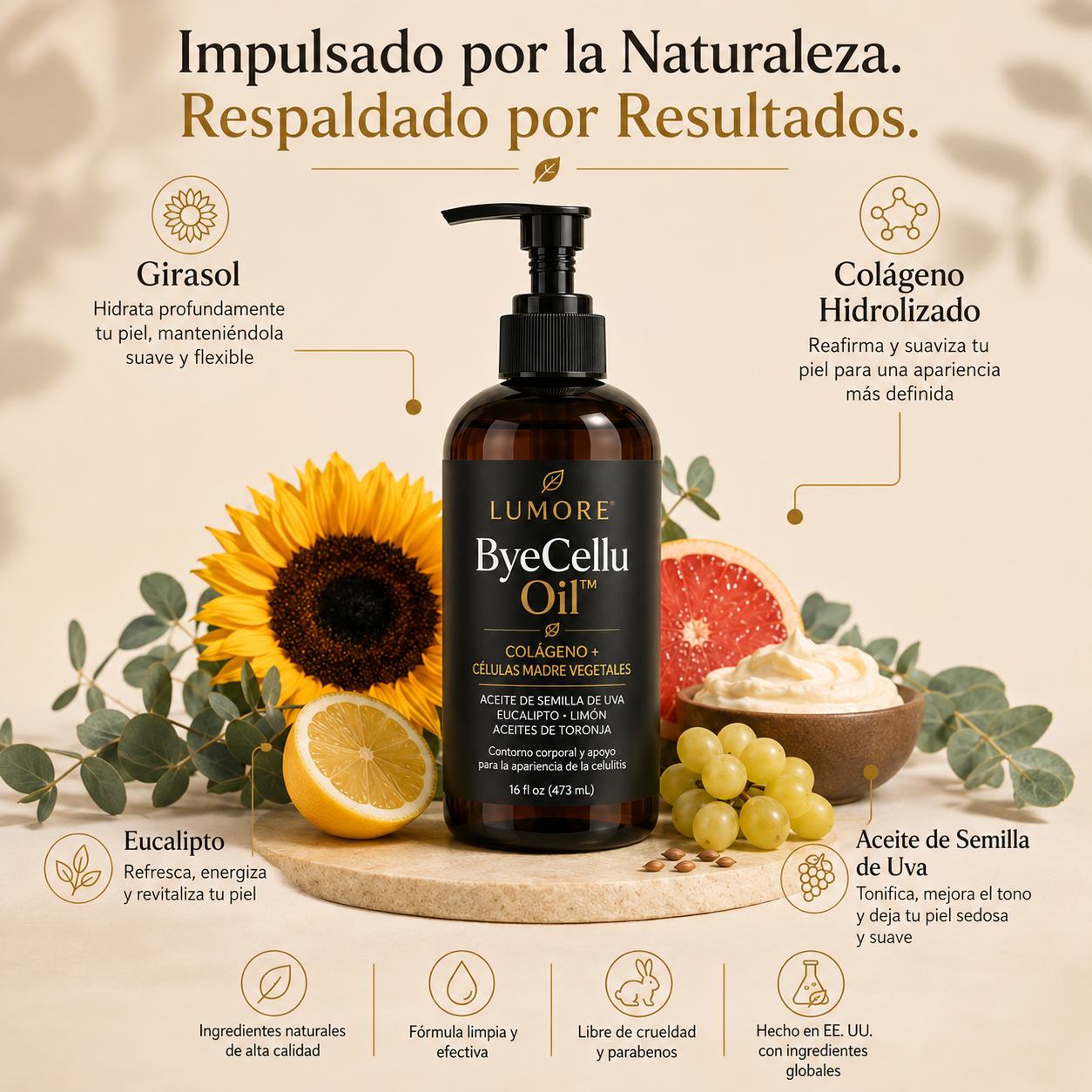 ByeCellu Oil™ — Menos apariencia de celulitis, más confianza