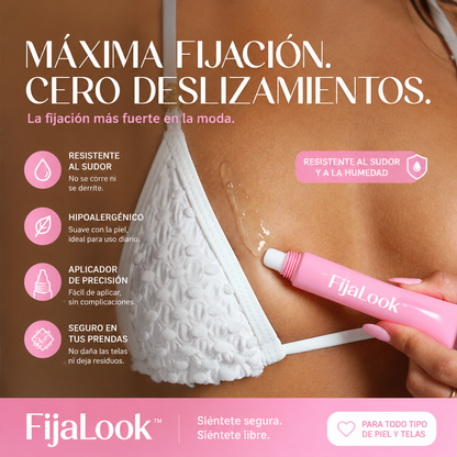 FijaLook™ — El fijador corporal que mantiene tu ropa en su lugar con total confianza.