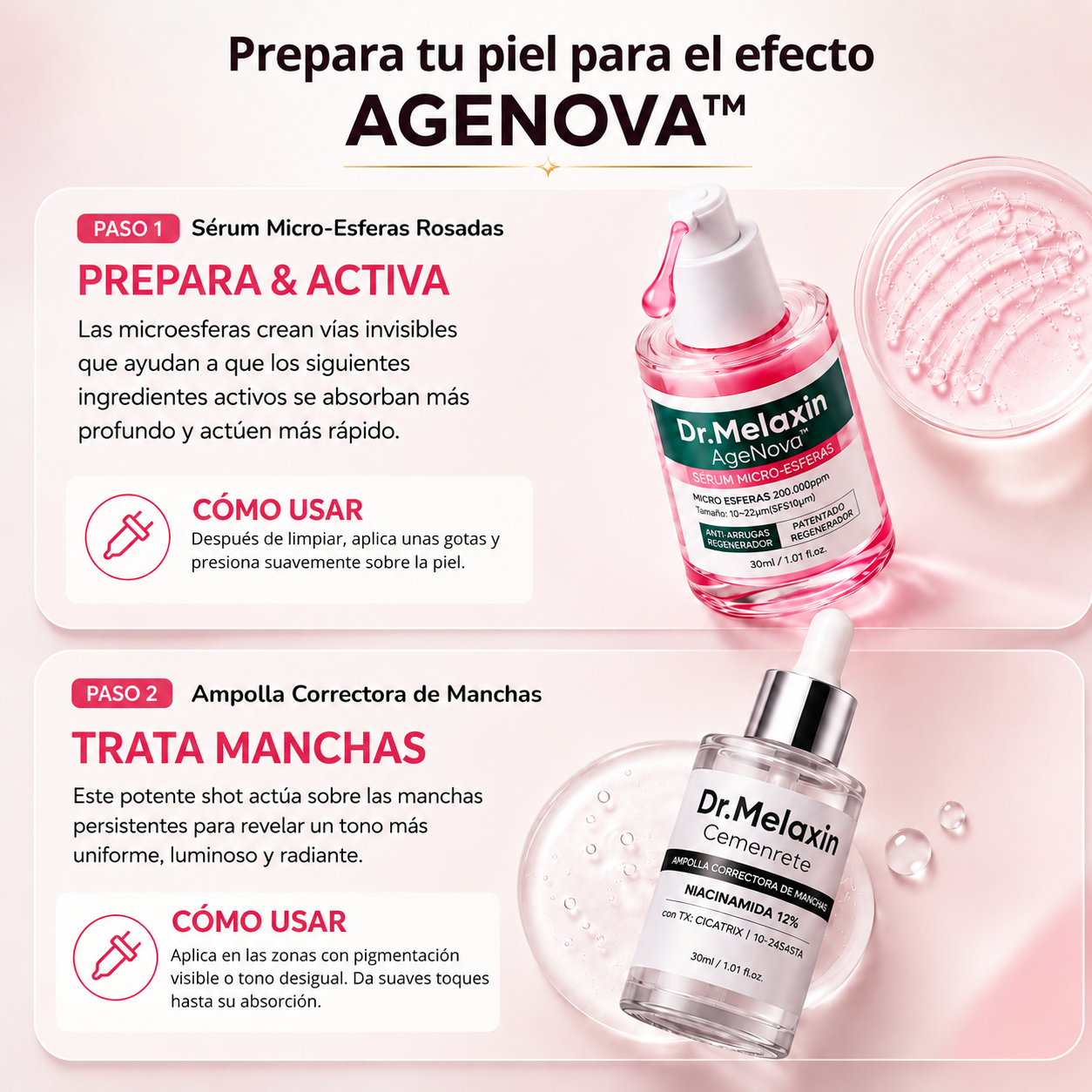 AgeNova™ — Tratamiento antiedad de 5 pasos.