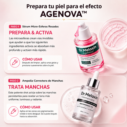 AgeNova™ — Tratamiento antiedad de 5 pasos.