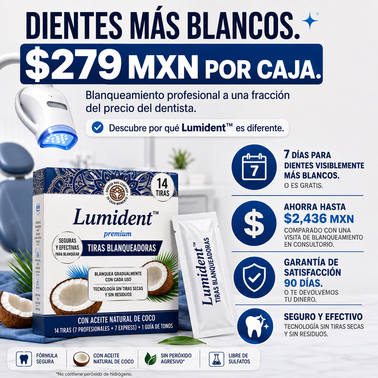 Lumident™ Tiras Blanqueadoras — Redescubre el brillo de tu sonrisa