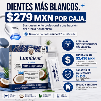 Lumident™ Tiras Blanqueadoras — Redescubre el brillo de tu sonrisa